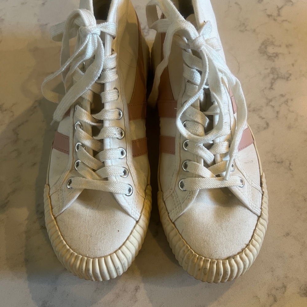 Gola White and Pink High-Top Sneakers